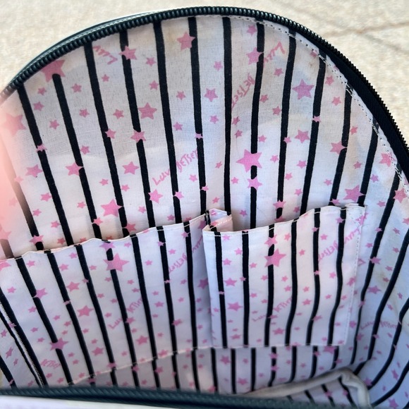 Betsey Johnson Striped Cat Mini Backpack Purse Gold Heart Nose Kawaii Y2K Bag - Picture 9 of 11